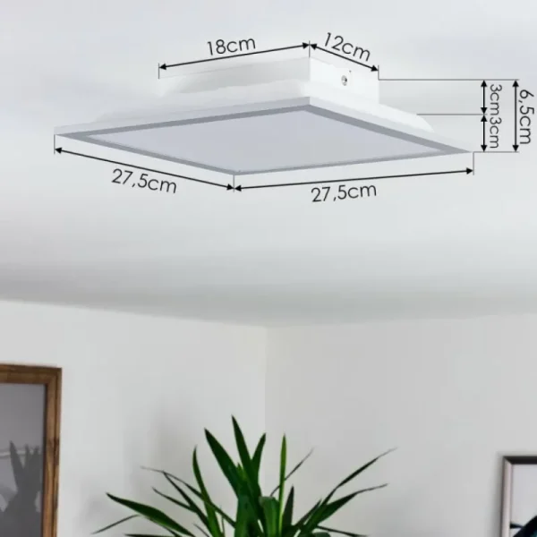 hofstein Plafonnier Farc LED Argenté, 1 lumière, Télécommandes* Lampes Modernes