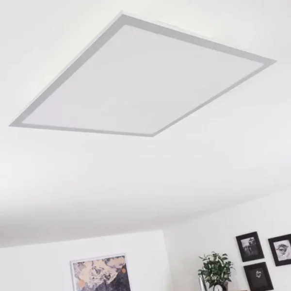 hofstein Plafonnier Farc LED Argenté, 1 lumière, Télécommandes* Lampes Modernes