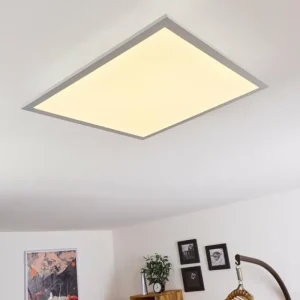 hofstein Plafonnier Farc LED Argenté, 1 lumière, Télécommandes* Lampes Modernes