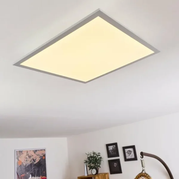 hofstein Plafonnier Farc LED Argenté, 1 lumière, Télécommandes* Lampes Modernes