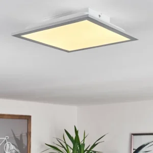 hofstein Plafonnier Farc LED Argenté, 1 lumière, Télécommandes* Lampes Modernes