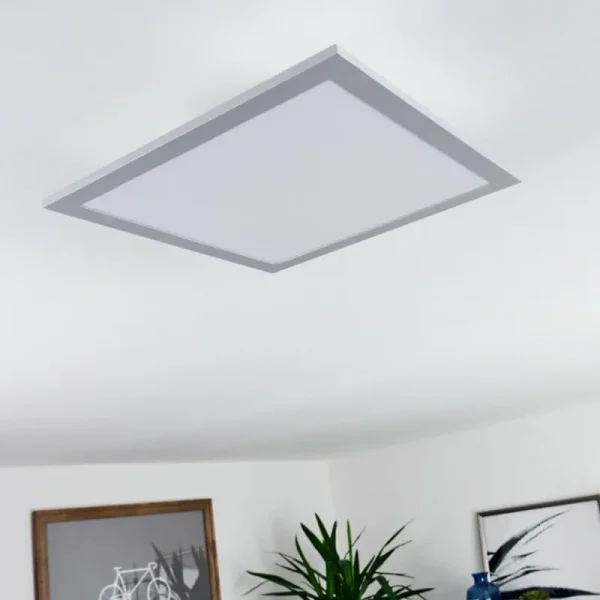 hofstein Plafonnier Farc LED Argenté, 1 lumière, Télécommandes* Lampes Modernes
