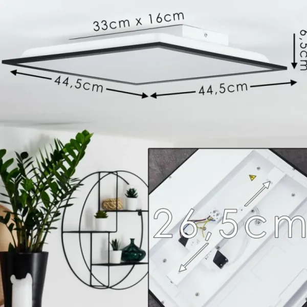 hofstein Plafonnier Farc LED Noir, Blanc, 1 lumière, Télécommandes* Lampes Modernes