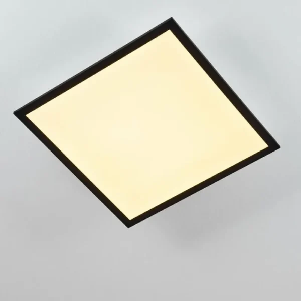 hofstein Plafonnier Farc LED Noir, Blanc, 1 lumière, Télécommandes* Lampes Modernes