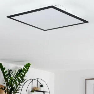 hofstein Plafonnier Farc LED Noir, Blanc, 1 lumière, Télécommandes* Lampes Modernes