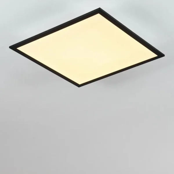 hofstein Plafonnier Farc LED Noir, Blanc, 1 lumière, Télécommandes* Lampes Modernes