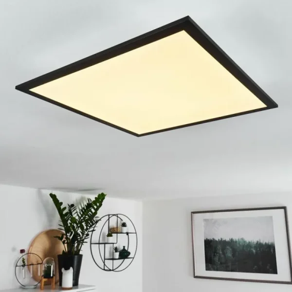 hofstein Plafonnier Farc LED Noir, Blanc, 1 lumière, Télécommandes* Lampes Modernes