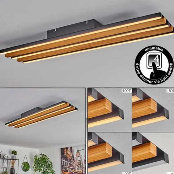 hofstein Plafonnier Favorina LED Écru, Noir, 1 lumière* Lampes Modernes
