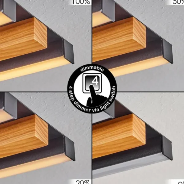hofstein Plafonnier Favorina LED Écru, Noir, 1 lumière* Lampes Modernes