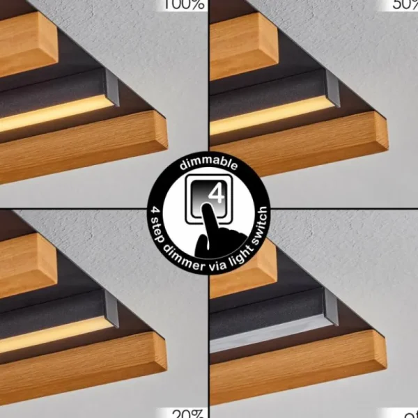 hofstein Plafonnier Favorina LED Écru, Noir, 1 lumière* Lampes Modernes