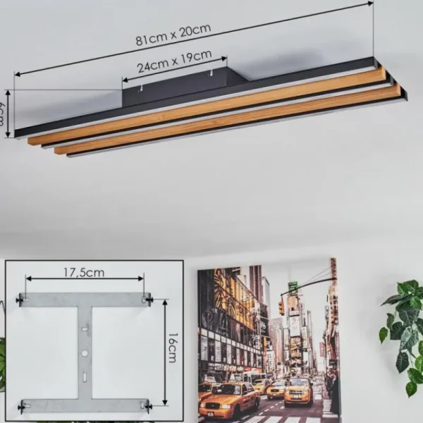 hofstein Plafonnier Favorina LED Écru, Noir, 1 lumière* Lampes Modernes