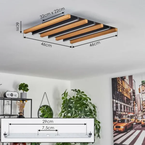 hofstein Plafonnier Favorina LED Écru, Noir, 1 lumière* Lampes Modernes