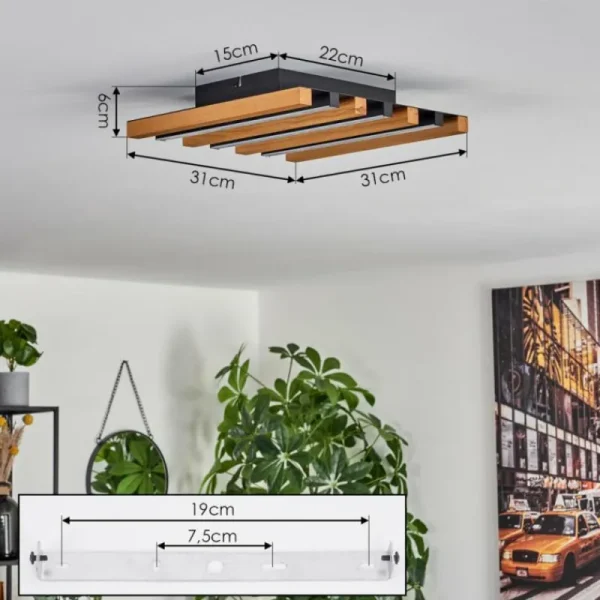 hofstein Plafonnier Favorina LED Écru, Noir, 1 lumière* Lampes Modernes