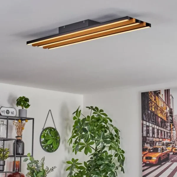 hofstein Plafonnier Favorina LED Écru, Noir, 1 lumière* Lampes Modernes