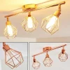 hofstein Plafonnier Ferrand LED Cuivre, 3 lumières* Lampes En Verre
