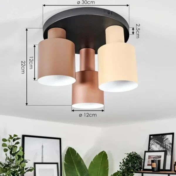 hofstein Plafonnier Fessade Beige, Brun, Bronze, 3 lumières* Lampes Modernes