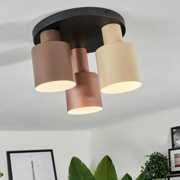 hofstein Plafonnier Fessade Beige, Brun, Bronze, 3 lumières* Lampes Modernes