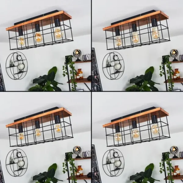 hofstein Plafonnier Fevaag Écru, Noir, 3 lumières* Lampes Modernes