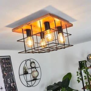 hofstein Plafonnier Fevaag Écru, Noir, 4 lumières* Lampes Modernes