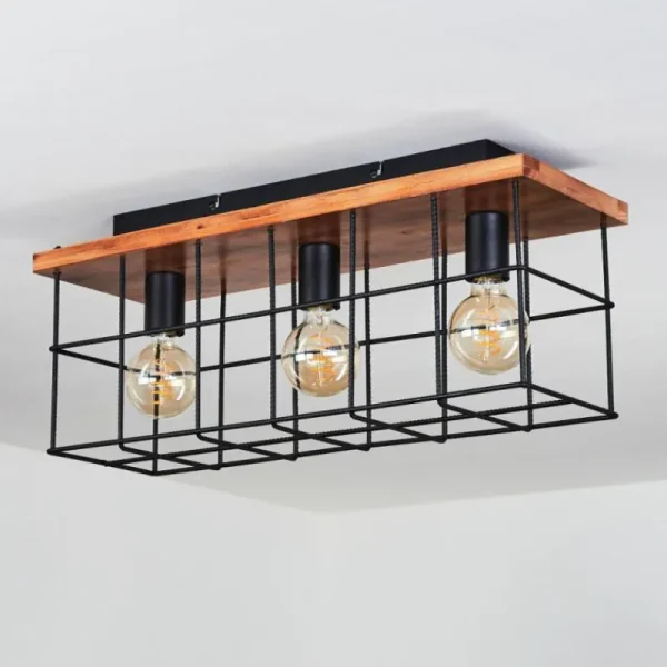 hofstein Plafonnier Fevaag Écru, Noir, 3 lumières* Lampes Modernes