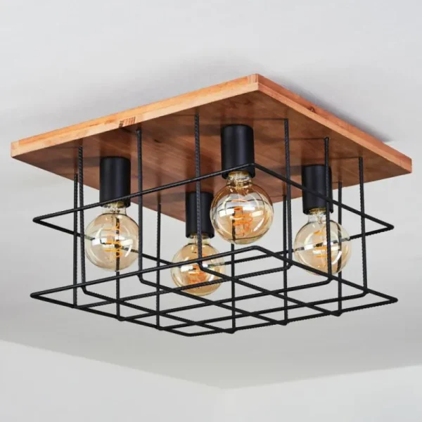 hofstein Plafonnier Fevaag Écru, Noir, 4 lumières* Lampes Modernes