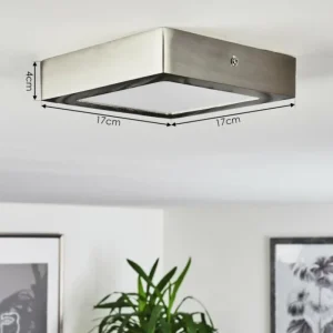 hofstein Plafonnier Finsrud LED Nickel mat, 1 lumière* Lampes Modernes