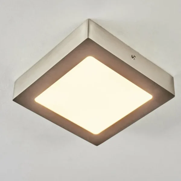 hofstein Plafonnier Finsrud LED Nickel mat, 1 lumière* Lampes Modernes