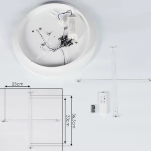 hofstein Plafonnier Fitili LED Blanc, 1 lumière, Télécommandes* Lampes En Verre