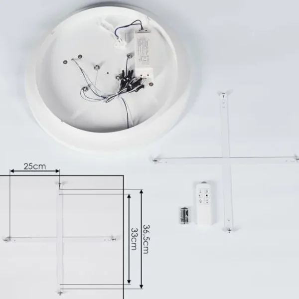 hofstein Plafonnier Fitili LED Blanc, 1 lumière, Télécommandes* Lampes En Verre