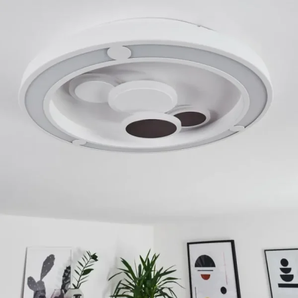 hofstein Plafonnier Fitili LED Blanc, 1 lumière, Télécommandes* Lampes En Verre