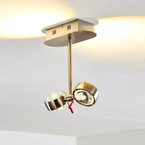 hofstein Plafonnier Florenz LED Nickel mat, 2 lumières* Lampes En Verre