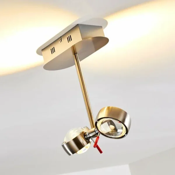hofstein Plafonnier Florenz LED Nickel mat, 2 lumières* Lampes En Verre