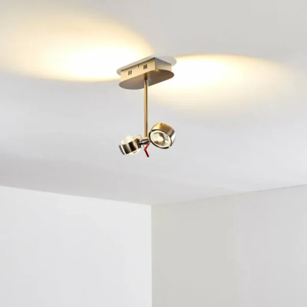 hofstein Plafonnier Florenz LED Nickel mat, 2 lumières* Lampes En Verre