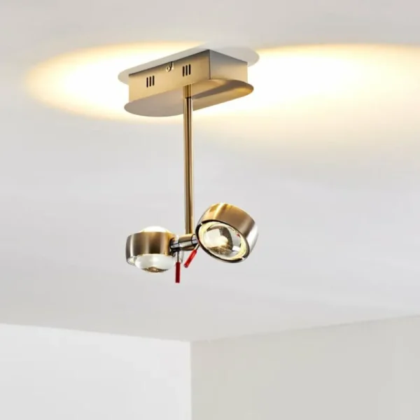 hofstein Plafonnier Florenz LED Nickel mat, 2 lumières* Lampes En Verre