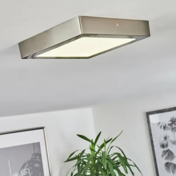 hofstein Plafonnier Fnsrud LED Nickel mat, 1 lumière* Lampes Modernes