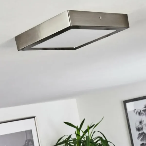 hofstein Plafonnier Fnsrud LED Nickel mat, 1 lumière* Lampes Modernes