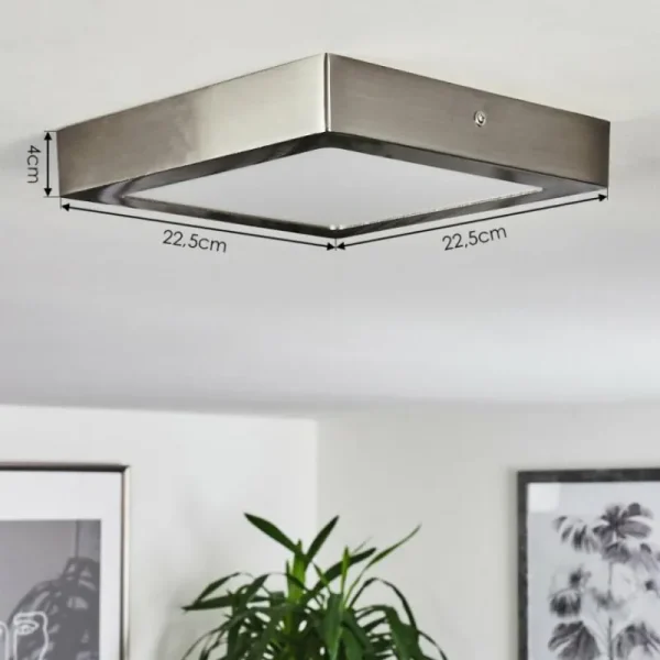 hofstein Plafonnier Fnsrud LED Nickel mat, 1 lumière* Lampes Modernes