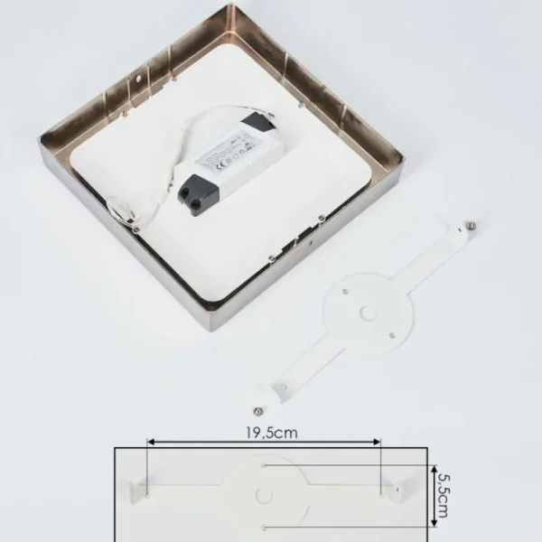 hofstein Plafonnier Fnsrud LED Nickel mat, 1 lumière* Lampes Modernes