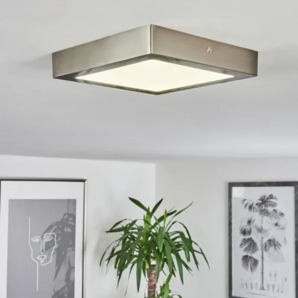 hofstein Plafonnier Fnsrud LED Nickel mat, 1 lumière* Lampes Modernes
