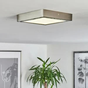 hofstein Plafonnier Fnsrud LED Nickel mat, 1 lumière* Lampes Modernes