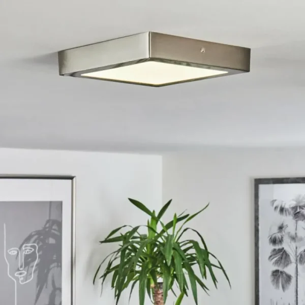 hofstein Plafonnier Fnsrud LED Nickel mat, 1 lumière* Lampes Modernes