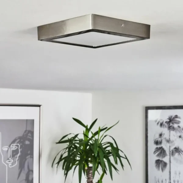 hofstein Plafonnier Fnsrud LED Nickel mat, 1 lumière* Lampes Modernes