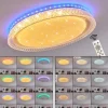 hofstein Plafonnier Fondaco LED Blanc, 1 lumière, Télécommandes, Changeur de couleurs* Lampes Modernes