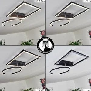 hofstein Plafonnier Frederick LED Noir, Blanc, 1 lumière* Lampes Modernes