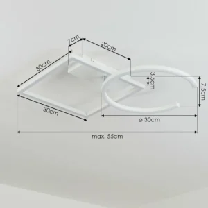 hofstein Plafonnier Frederick LED Chrome, Blanc, 1 lumière* Lampes Modernes