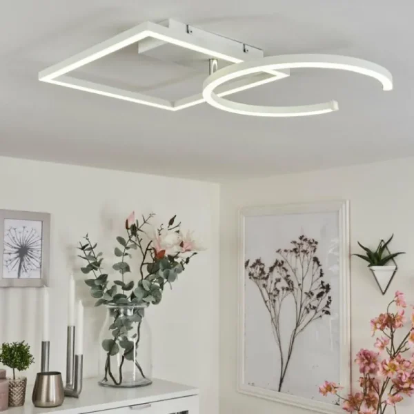 hofstein Plafonnier Frederick LED Chrome, Blanc, 1 lumière* Lampes Modernes