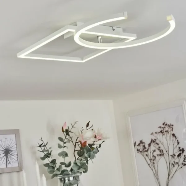 hofstein Plafonnier Frederick LED Chrome, Blanc, 1 lumière* Lampes Modernes