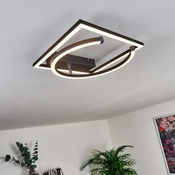 hofstein Plafonnier Frederick LED Noir, Blanc, 1 lumière* Lampes Modernes