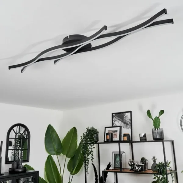 hofstein Plafonnier Fuliola LED Noir, 1 lumière* Lampes Modernes