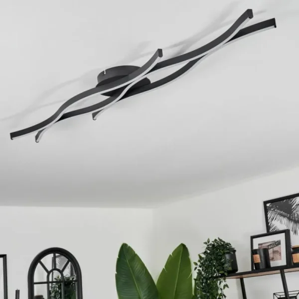 hofstein Plafonnier Fuliola LED Noir, 1 lumière* Lampes Modernes